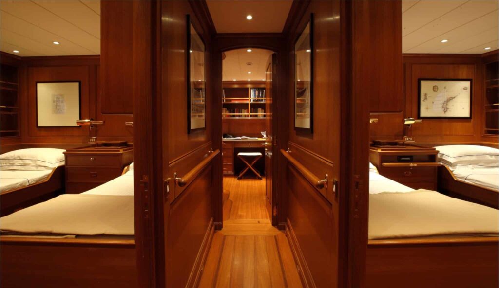 Heritage-M-Interior-corridor-03-yacht-for-charter-west-coast-international-scaled