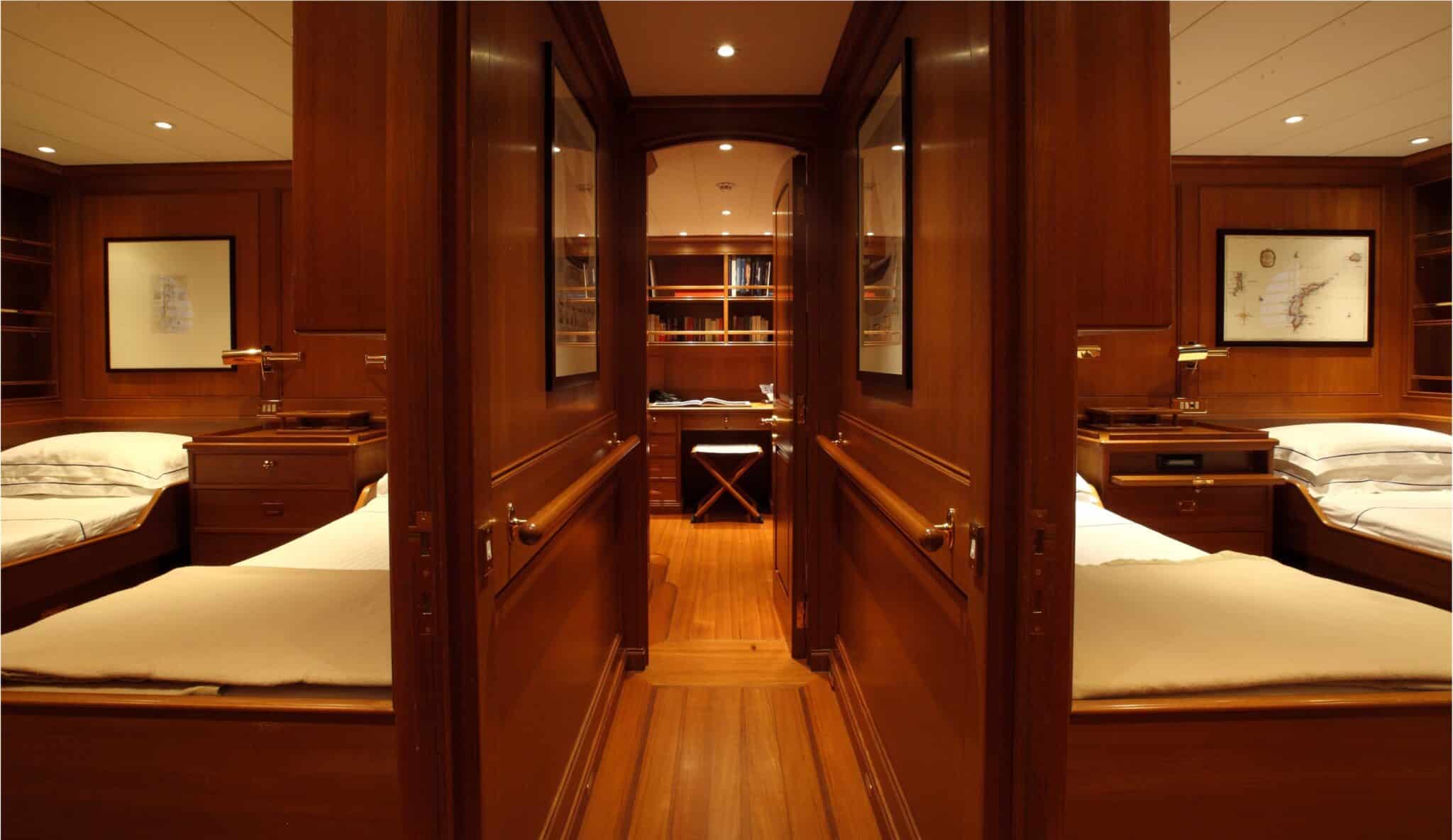 Heritage-M-Interior-corridor-03-yacht-for-charter-west-coast-international-scaled