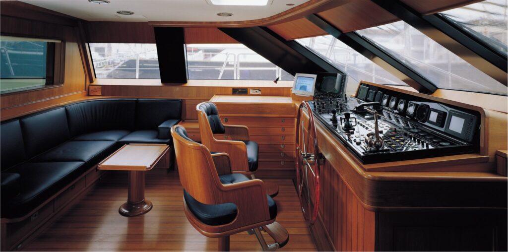 Heritage-M-Interior-helm-03-yacht-for-charter-west-coast-international-scaled