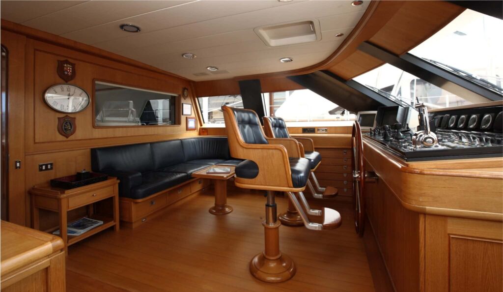 Heritage-M-Interior-helm-05-yacht-for-charter-west-coast-international-scaled