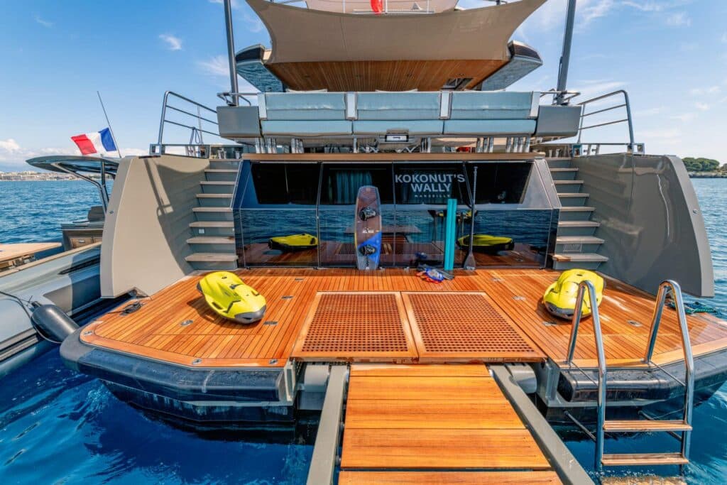 KokonutsWallylife Yacht for charter Mediterranean water toys swimming platform