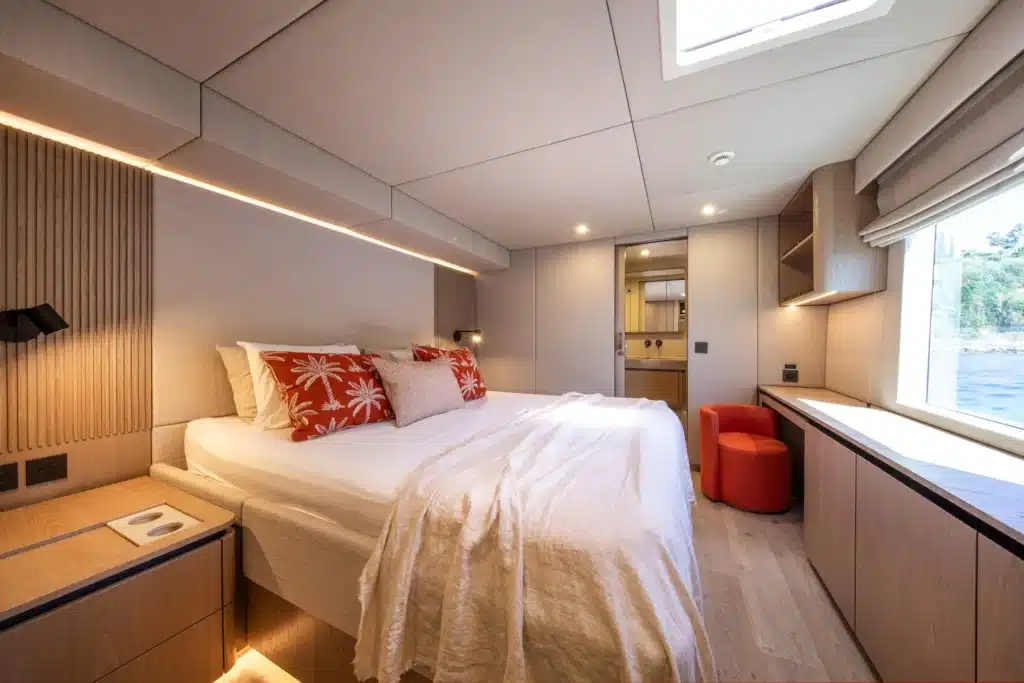 Sunreef Catamaran yacht for charter bedroomRay booking with Verdeblu
